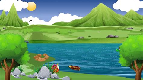 background animasi pemandangan alam danau bergerak youtube