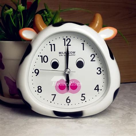 Kids Alarm Clock Cute Abs Plastic Funny Best Decorative Whitered