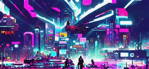 Cyberpunk City Street Sci Fi Wallpaper Futuristic City Scene In A