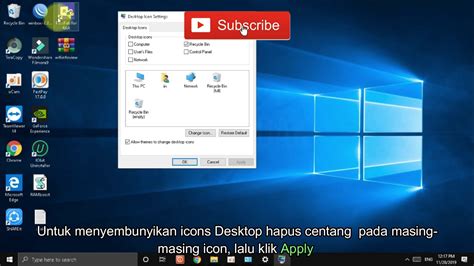 Cara Menyembunyikan Dan Menampilkan Icon Dekstop Di Windows Youtube