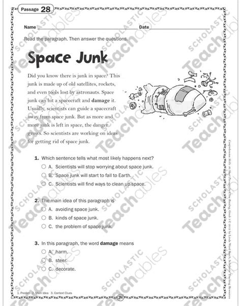 See Inside Image Close Reading Guided Reading Space Junk Accelerated