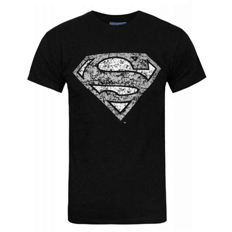 T Shirt Superman Logo Distressed Noir