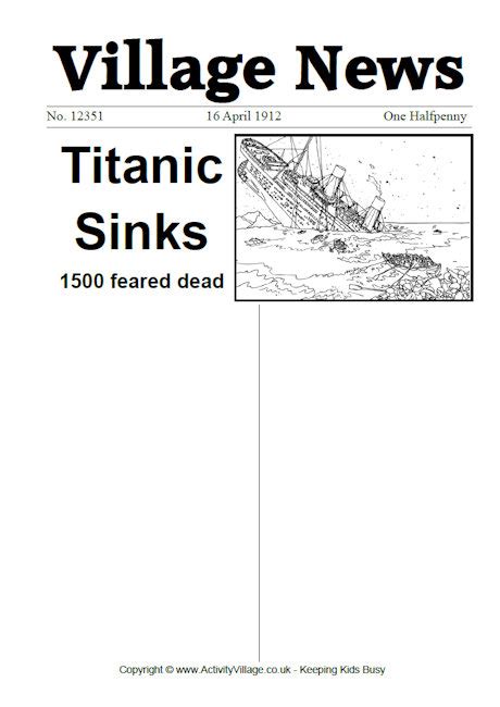 Some of the passengers were rich people on business or pleasure trips. Titanic Newspaper Worksheets