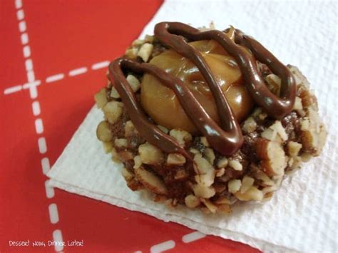 Turtle Thumbprints A Soft Baked Chocolate Cookie Rolled In Nuts With