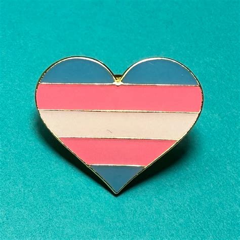 Transgender Pride Flag Heart Lgbtqia Inclusive Pin Etsy
