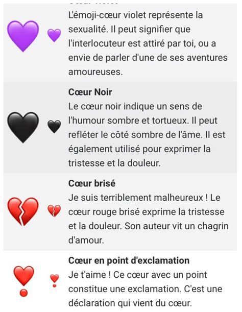 Signification Des Cœur Signification Coeur Emoji Bojler