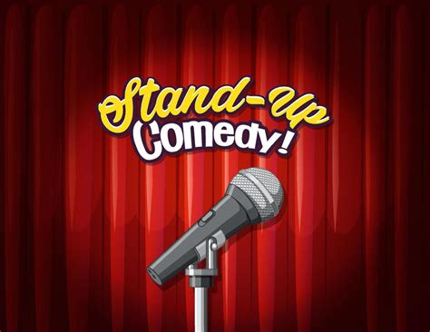 Stand up comedy banner with red curtains background 4492067 Vector Art