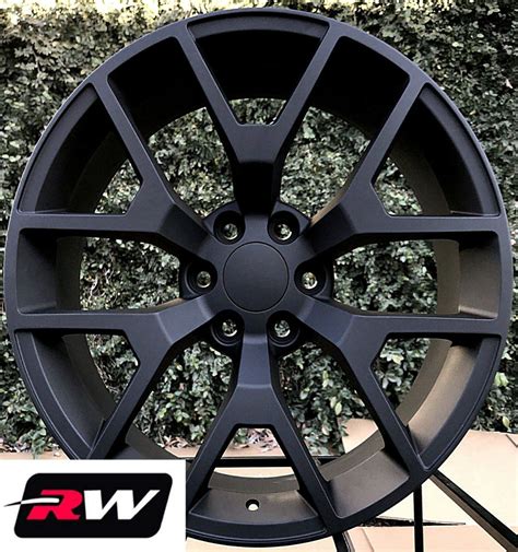 22 X9 Inch Gmc Sierra 1500 Honeycomb Wheels Satin Black Rims Tires Fit