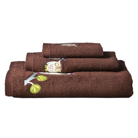 Awesome Owls 3 Pc Bath Towel Set Brown Bath Towel Sets Bath Towels