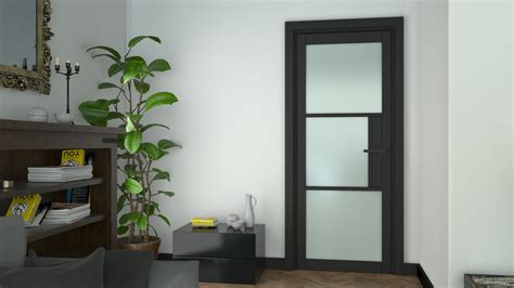 Heritage Black Frosted Glass Internal Doors At Vibrant Doors