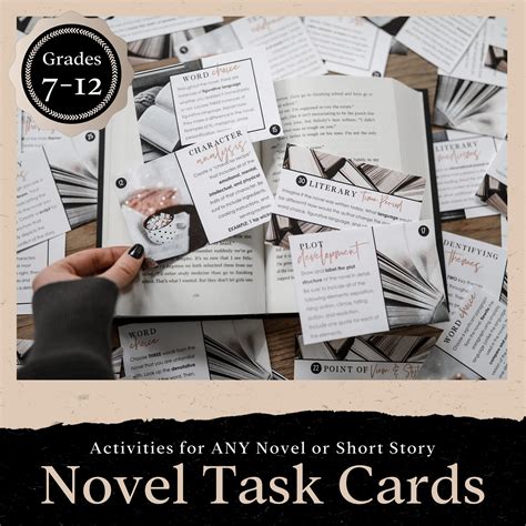Reading Literature Task Cards For Any Novel Grades 7 12 Digital