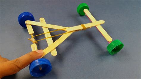 How To Make A Rubber Band Powered Car Diy Rubber Band Powered Car Youtube