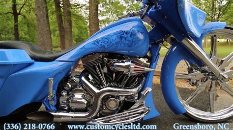 Custom Cycles Ltd 07 Blue 30 Inch Wheel Street Glide Bagger Harley