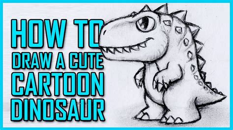 How To Draw A Cute Simple Cartoon Dinosaur Bonus Tutorial Youtube