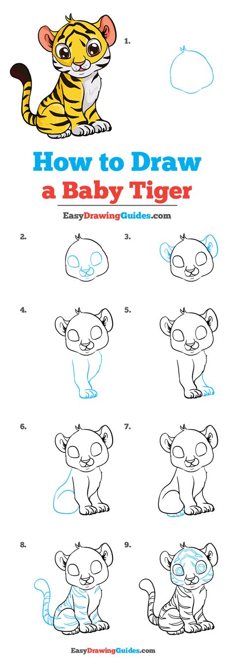 How To Draw A Cartoon Tiger Easy Drawing Tutorial For Kids Gambaran