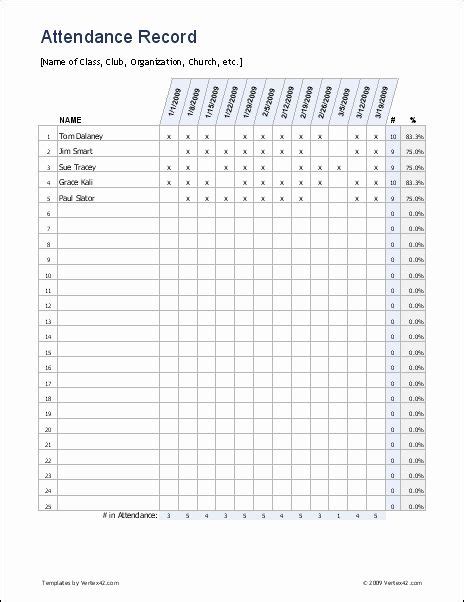Cub Scout Calendar Template Unique Free Excel Attendance Record
