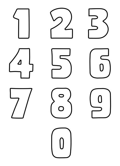 10 Best Printable Number Outlines Pdf For Free At Printablee