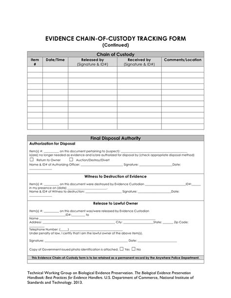 Forensic Chain Of Custody Form Template Testjenol
