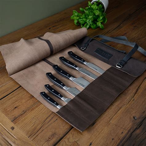 Gourmet Classic Knife Set 6 Piece And Leather Knife Case Knife Case