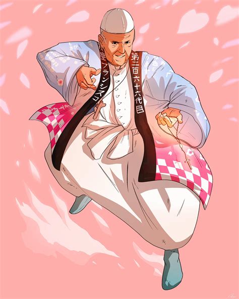 Pope Francis Anime Coat Pope Dons Traditional Coat With Anime Image