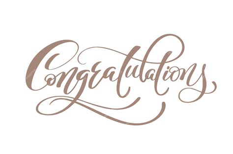Premium Vector Congratulations Hand Lettering Calligraphic Greeting