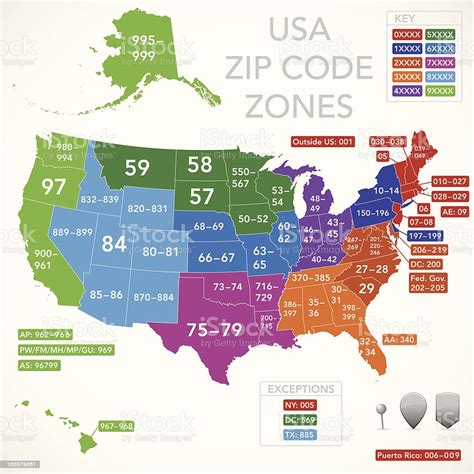 Every week we are adding new interactive maps and data. Usa Zip Code Map Stock Illustration - Download Image Now ...
