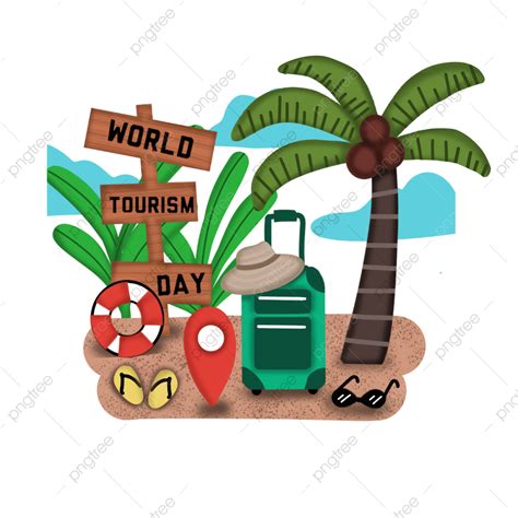 World Tourism Day Vector Hd Png Images Hand Drawn Little Island For