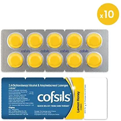 Cipla Cofsils Lozenges Lemon Honey Flavour Quick Relief From Sore Throat Itchy Throat And