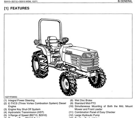 Kubota Tractor B2410 B2710 B2910 B7800 Service Owners Parts Manuals Pdf