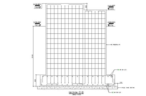 Sectional Detail Of Foundation Of The Hydro Generator Building