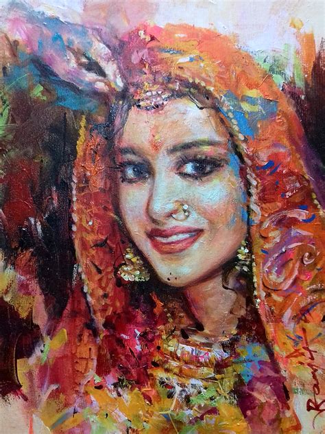 Portrait Of An Indian Lady Exotic India Art