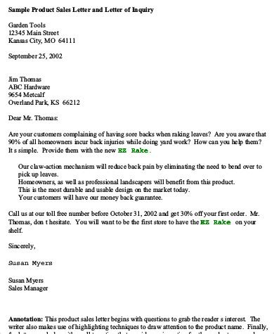 But, how do you write a sales letter will engage your customers and persuade them to do business with you? FREE 7+ Sample Letter of Inquiry in MS Word | PDF