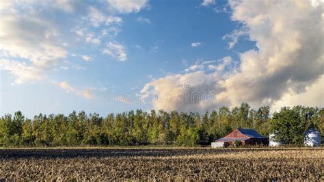 Farm Landscape With Aging Barn And Silos Stock Photo Image Of Farm