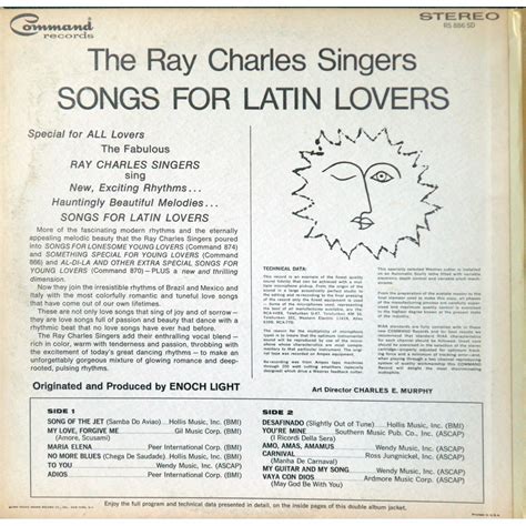 Songs For Latin Lovers By Ray Charles Singers Lp Gatefold With