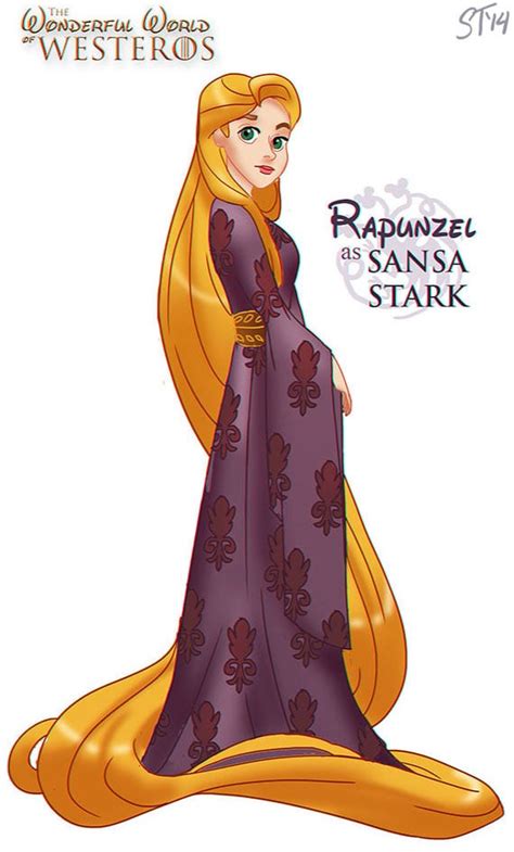 Rapunzel As Sansa Stark Disney Princesses As Game Of