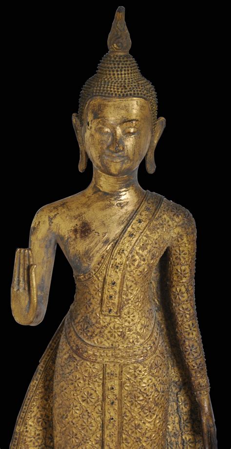 Tall Thai Standing Gilded Bronze Buddha Michael Backman Ltd Art Thai