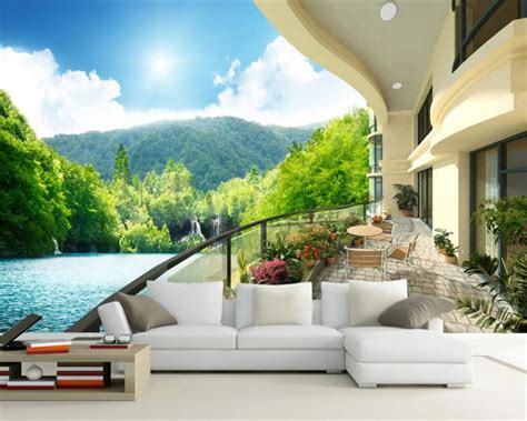 Beibehang Custom Wallpaper Beautiful Mountain Scenery Background Wall