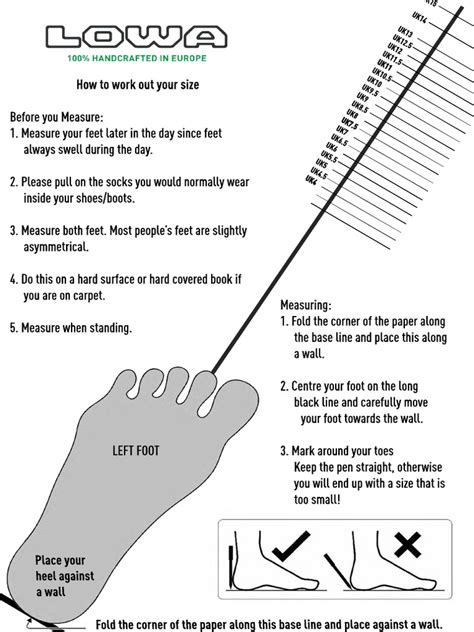 Lowa Size Chart Pdf