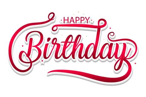 Happy Birthday Text Typhography Red Ballons And Box Banner Sticker
