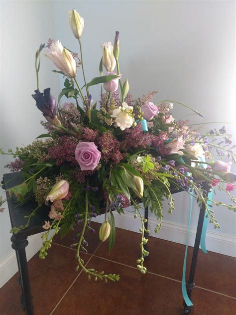 Check spelling or type a new query. Lavender roses and aqua ribbon | Large flower arrangements ...