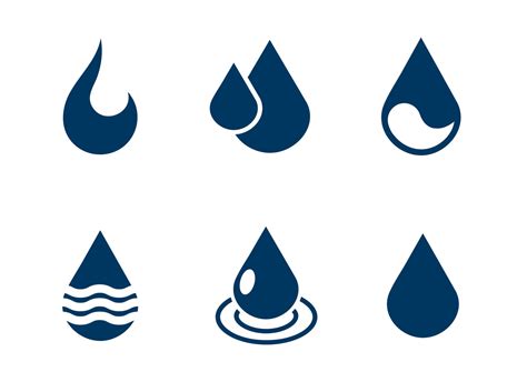 Blue Water Drop Logos Icons Vector Set By Microvector