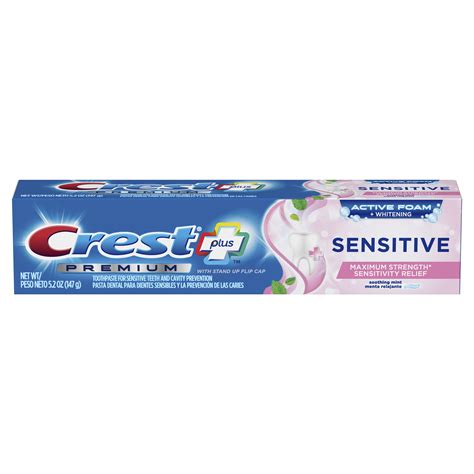 Crest Premium Plus Sensitive Toothpaste Soothing Mint Flavor 52 Oz