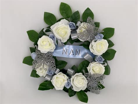 Artificial Silk Funeral Flowers Wreath With Ribbons Funeral Tributes