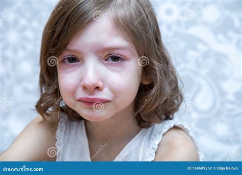 The Crying Girl She S Sitting At The Table Stock Photo Image Of