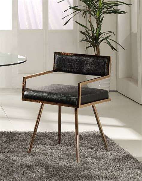 Giantex set of 6 dining chairs, high back dining room chairs w/steel frame, easy for cleaning, pu leather chairs for home kitchen furniture, kitchen the chairs do look very nice and match perfect to our modern room with gloss white pool table/dining table. Modrest Rosario Modern Black & Rosegold Dining Chair ...
