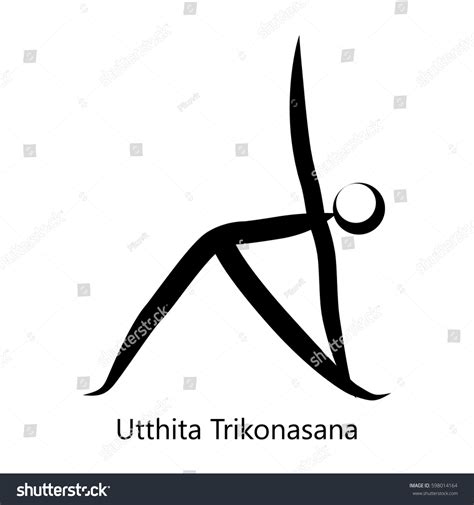 Extended Triangle Pose Utthita Trikonasana Yoga Stock Vector Royalty