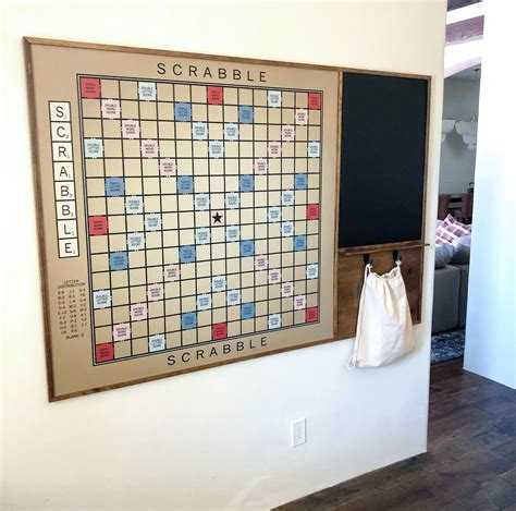 Giant Scrabble Board with Chalkboard & Magnetic tiles | Etsy