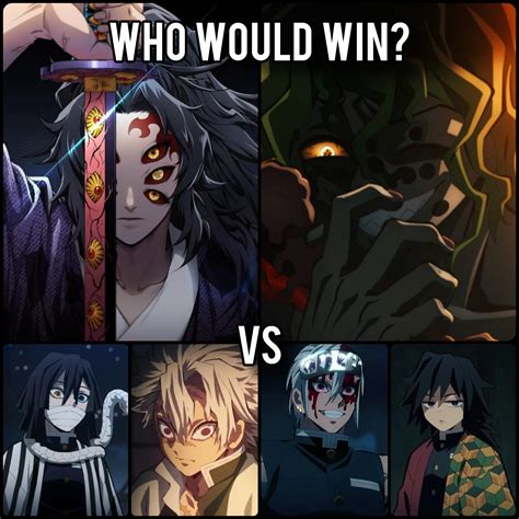 Who would win the fight? Kokushibo/Gyutaro vs Obanai/Sanemi/Tengen