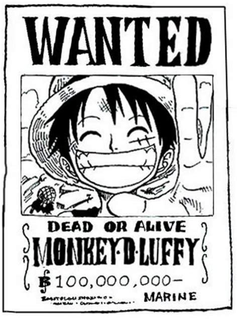 Coloriage Wanted Poster Of Luffy One Piece By Charitysmith Jecolorie Com Gambaran