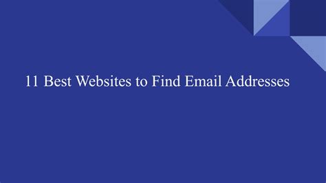 Ppt 11 Best Websites To Find Email Addresses Powerpoint Presentation